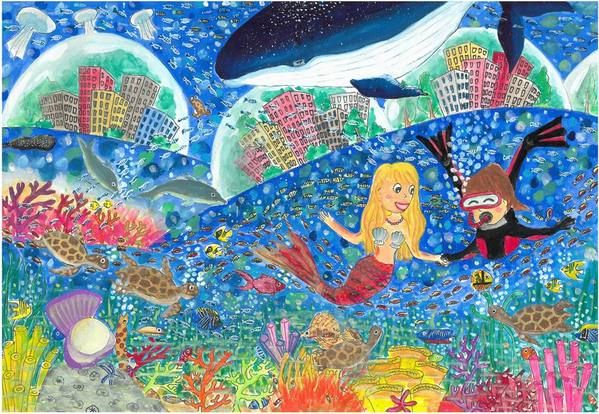 中年級組金獎 歐○琳 台中市和平國小|作品名稱:美麗的海底世界