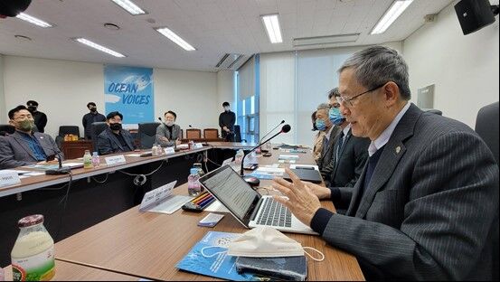 國海院院長陳建宏向MABIK代表簡介國家海洋研究院之科研方向